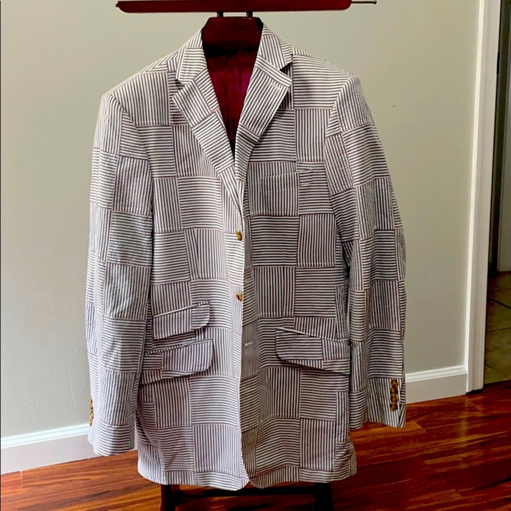 Lilly Pulitzer Men’s Seersucker Patchwork Blazer